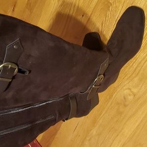 Aerosoles Brown Wedge Boots size 10 with expansion zipper